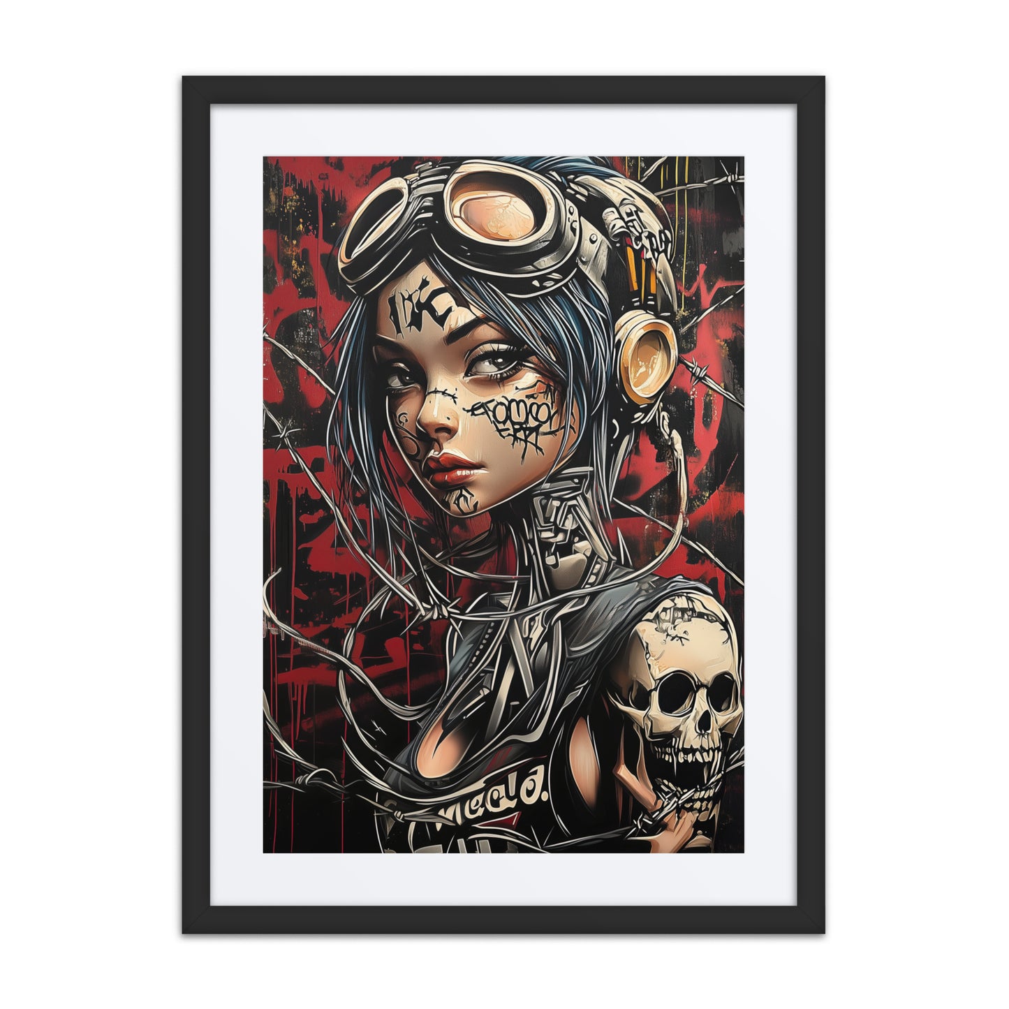 A captivating print from the original painting, showcasing a haunting figure in a dystopian city with intricate textures and ethereal details, symbolizing longing, redemption, and the fragility of the human spirit.