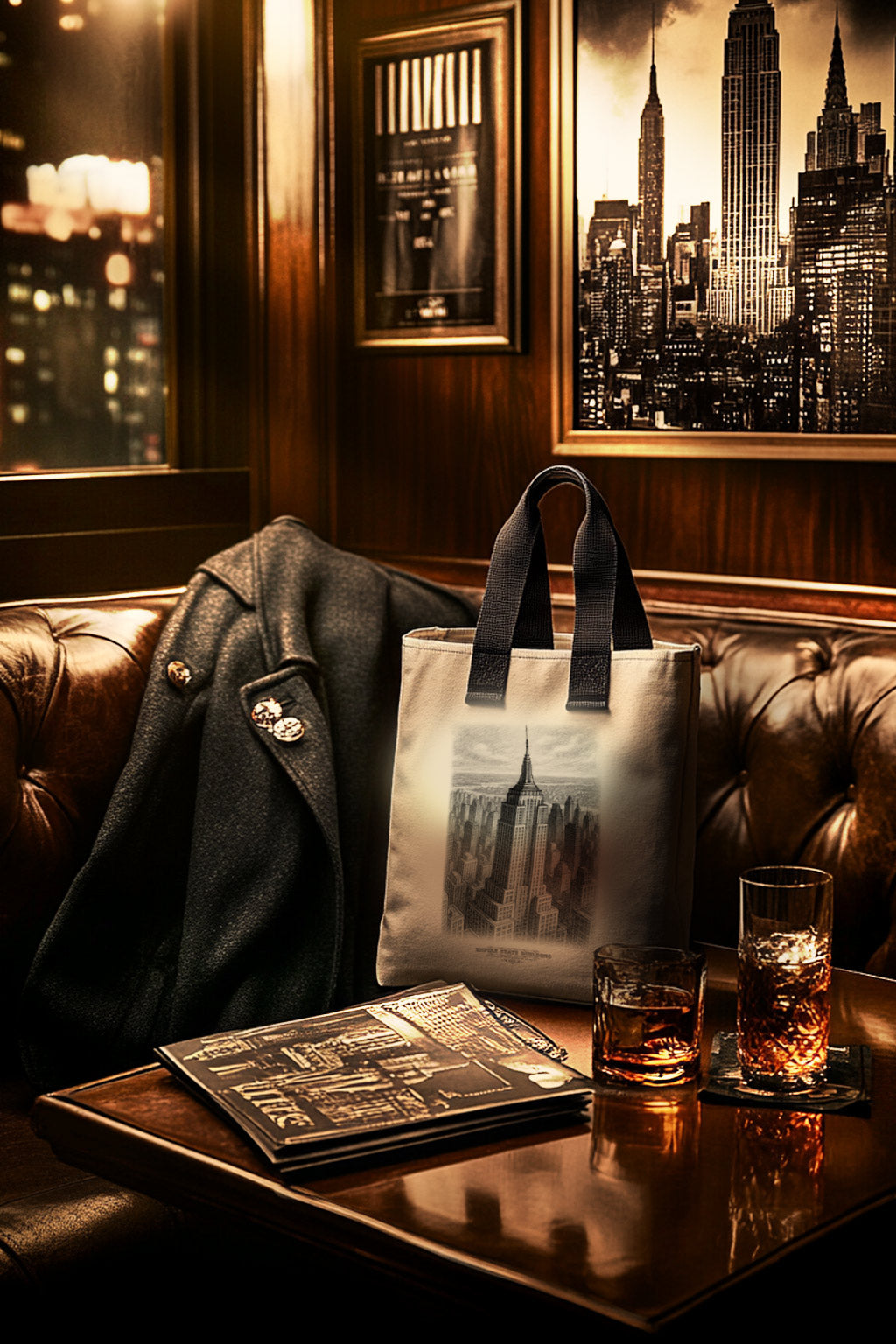 Empire State Building Sketch Gift Set – Print, Pillow, and Tote Bundle by Rebelfy