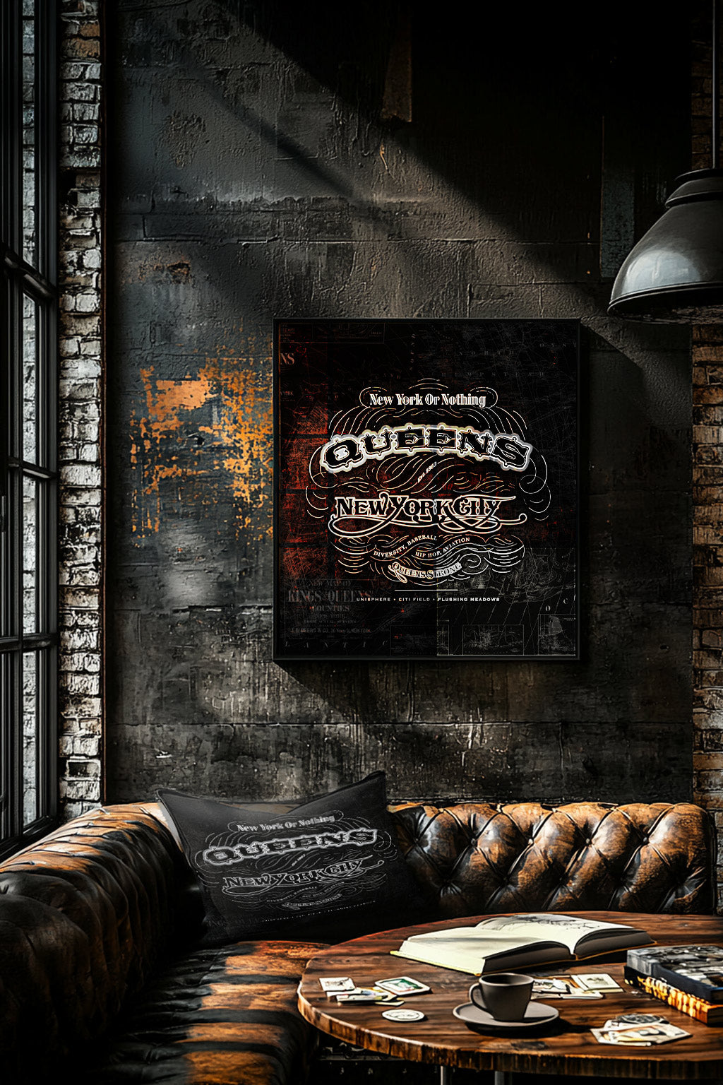 Queens Cartouche Holiday Bundle – Standard Set, Print and Pillow Gift Set by Rebelfy