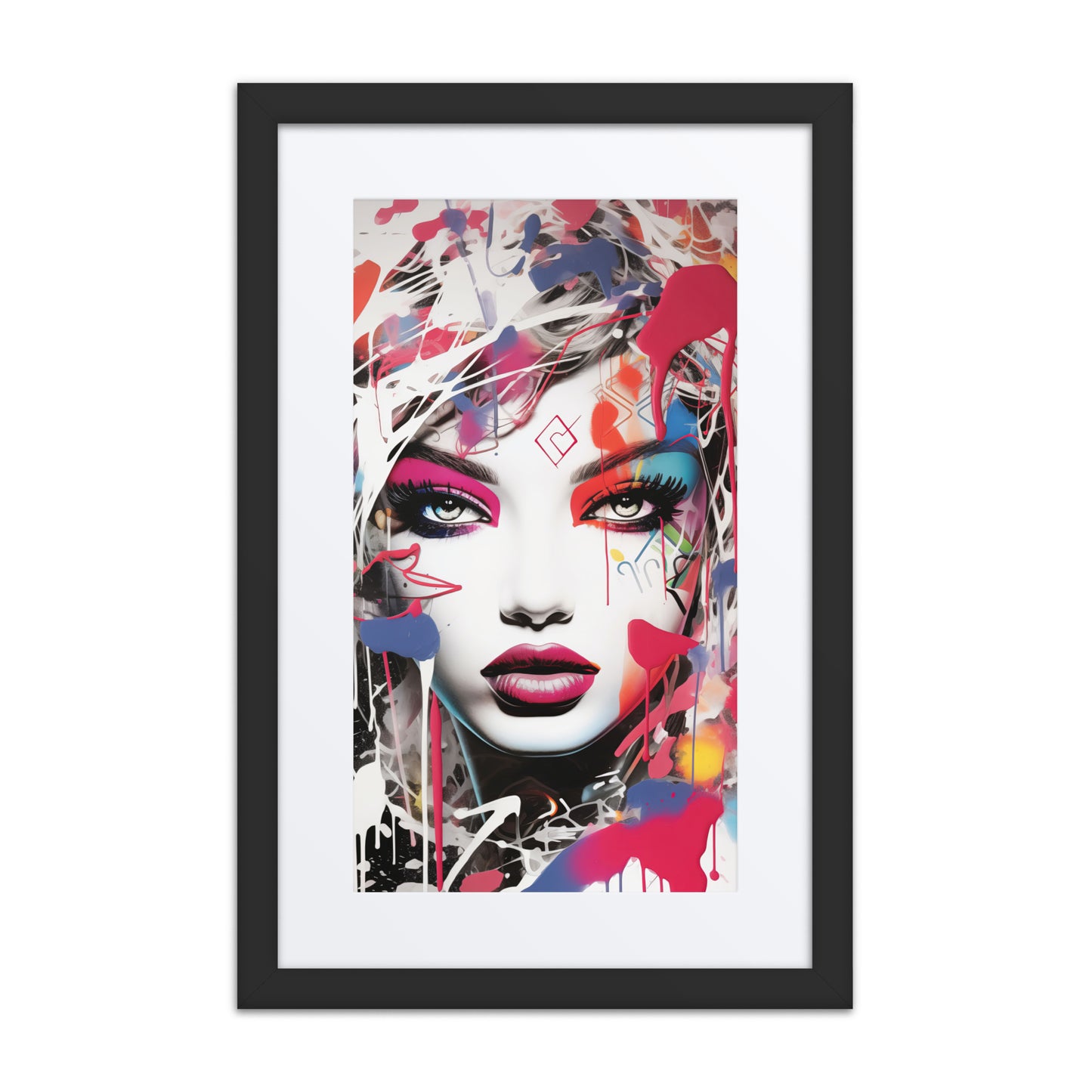 A vibrant print from the original painting, featuring bold patterns and energetic colors that evoke fearless creativity in a street art style.