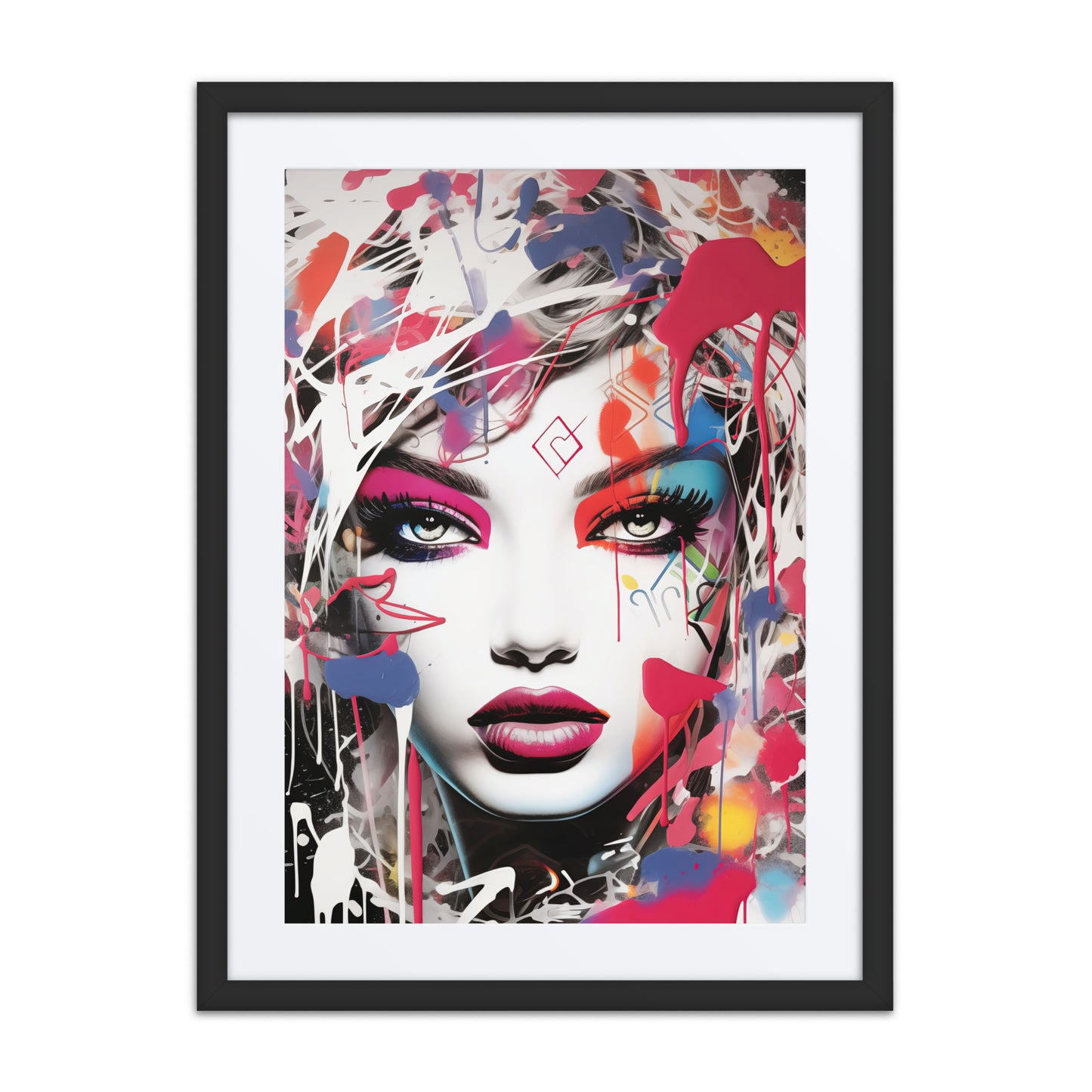 A vibrant street art print inspired by the original painting, featuring bold patterns and energetic colors that evoke fearless creativity.