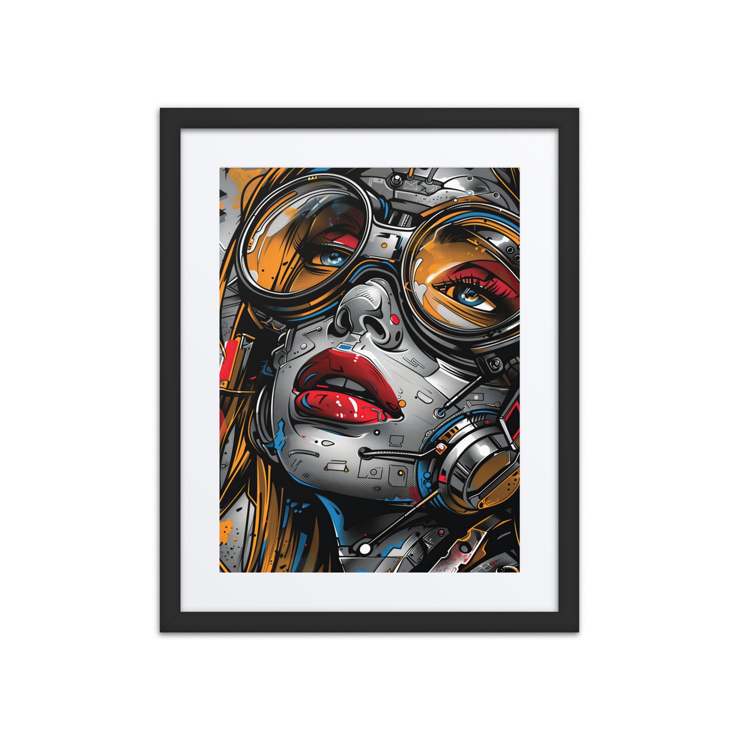 A striking print from the original painting, featuring bold, jagged designs and glowing accents that embody the struggle to reclaim identity in a fragmented digital world.