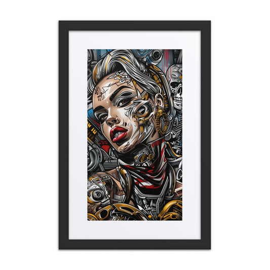 A vibrant print from the original painting, showcasing bold lines and a fierce, chaotic aesthetic that embodies cyberpunk rebellion.