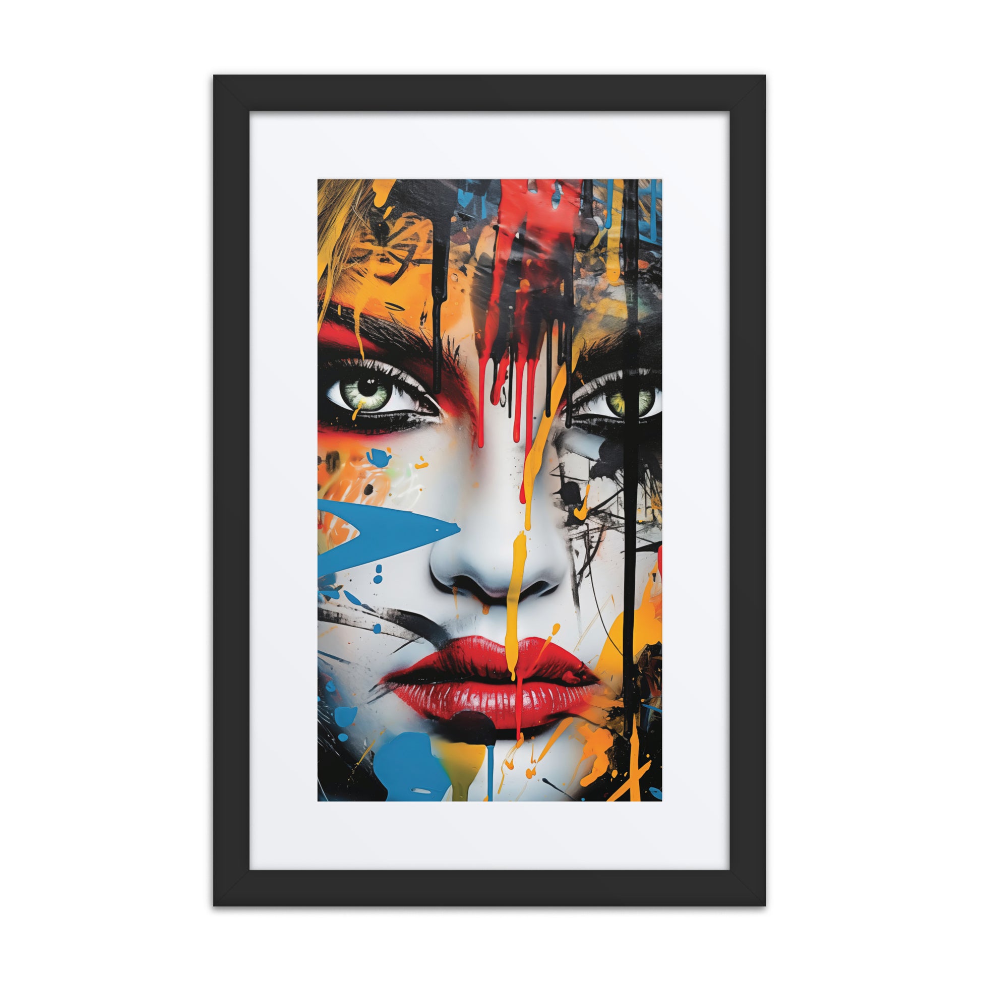 A bold print from the original painting, featuring dynamic lines, vibrant colors, and a determined gaze that embodies the spirit of urban life.