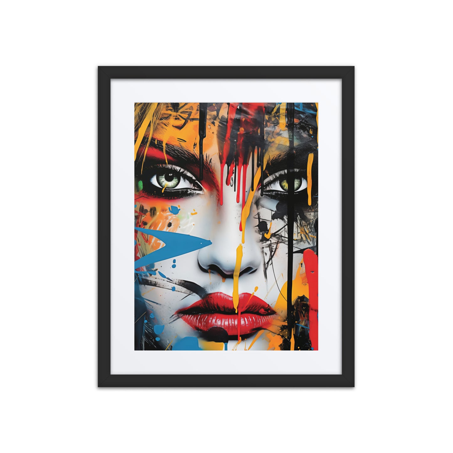 A bold print from the original painting, featuring dynamic lines, vibrant colors, and a determined gaze that embodies the spirit of urban life.