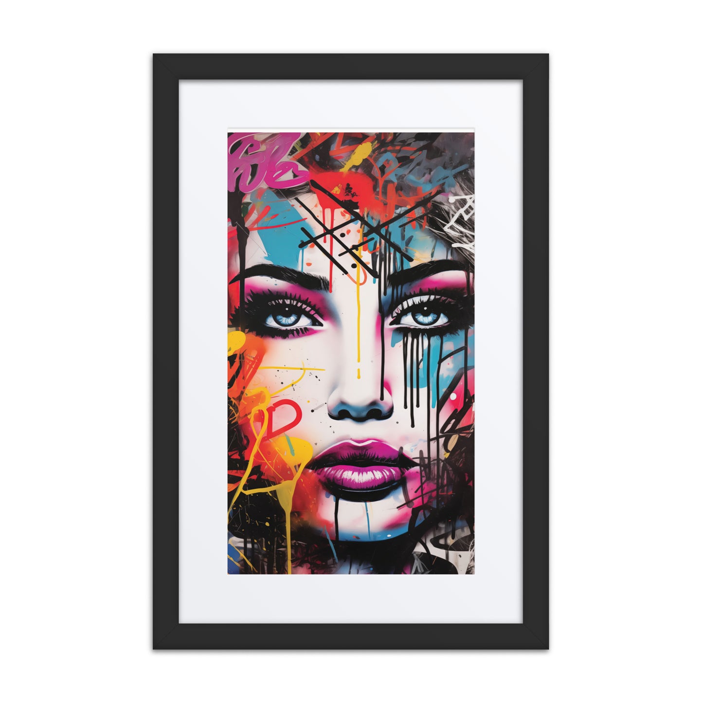 A vibrant print from the original painting, showcasing bold splashes of color and dynamic graffiti-inspired designs that capture the electric energy of urban life.