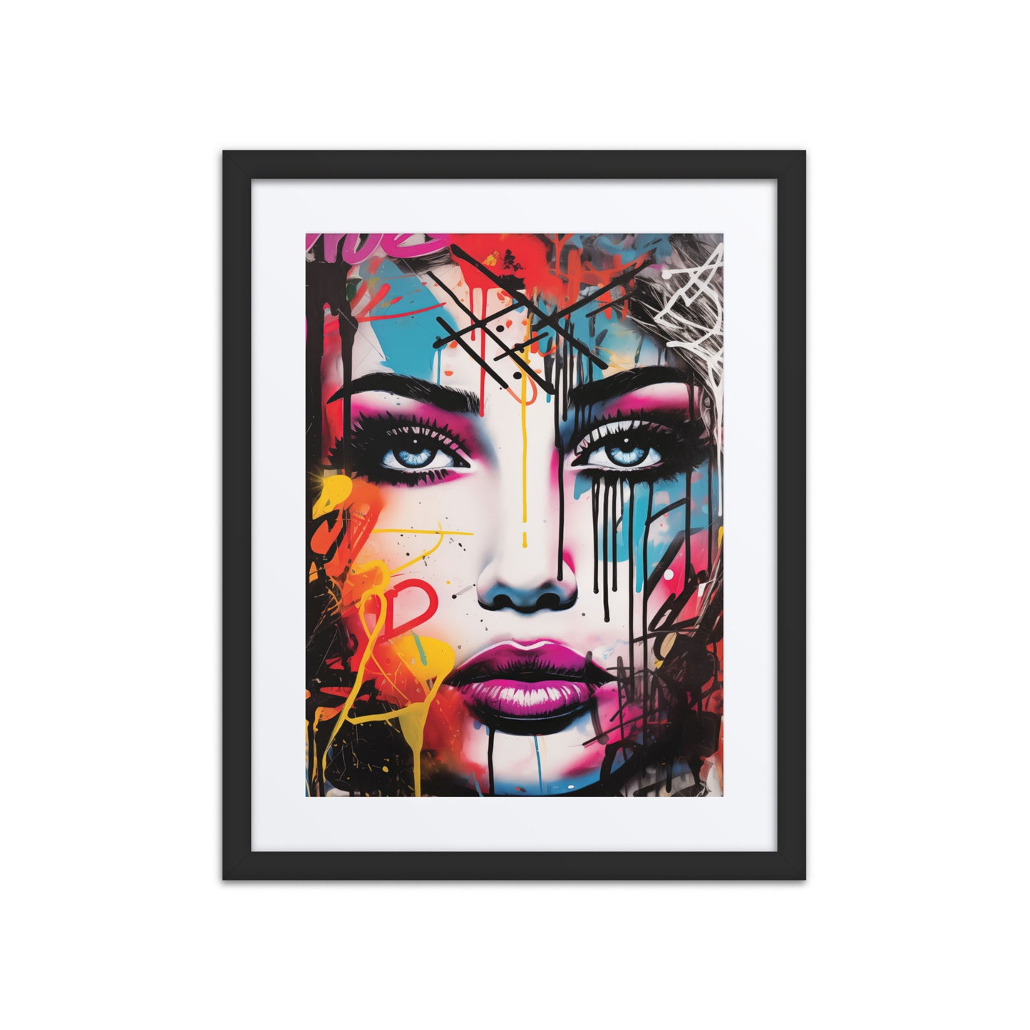 A vibrant print from the original painting, showcasing bold splashes of color and dynamic graffiti-inspired designs that capture the electric energy of urban life.