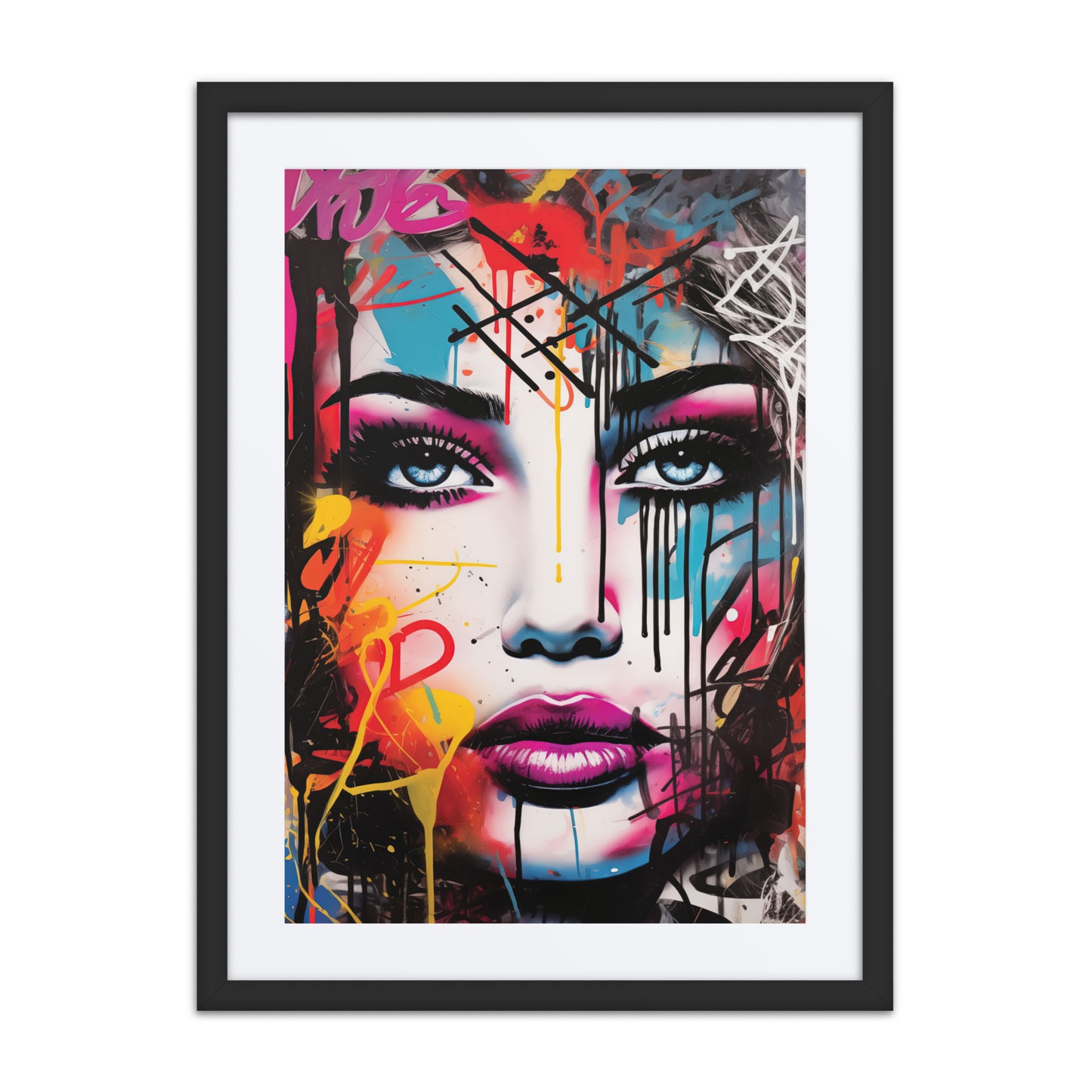 A vibrant print from the original painting, showcasing bold splashes of color and dynamic graffiti-inspired designs that capture the electric energy of urban life.