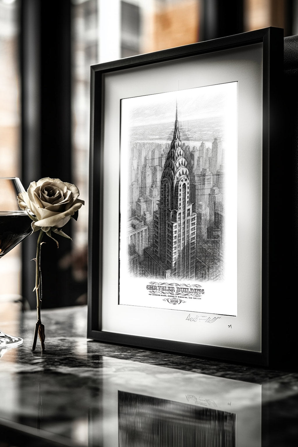 Chrysler Building Sketch Gift Set – Print, Pillow, and Tote Bundle by Rebelfy
