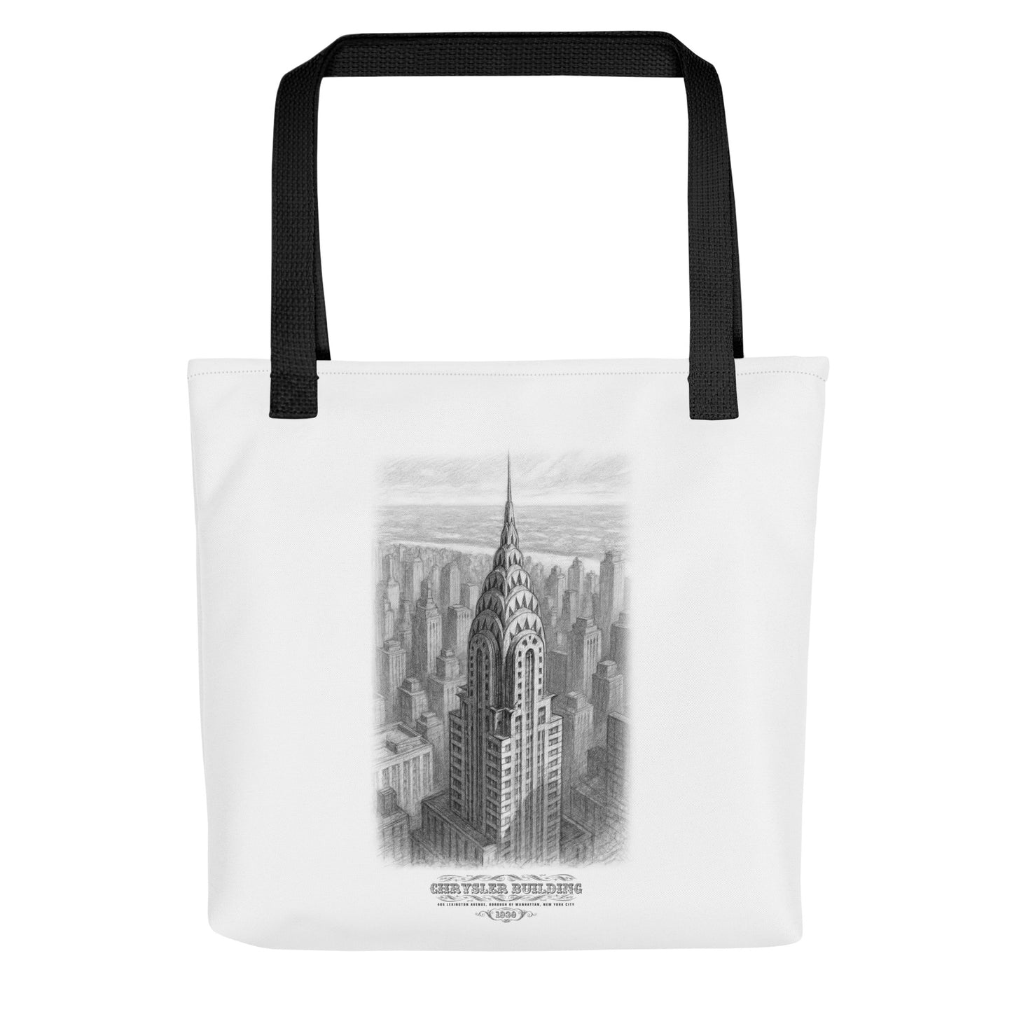 Chrysler Building Sketch Gift Set – Print, Pillow, and Tote Bundle by Rebelfy