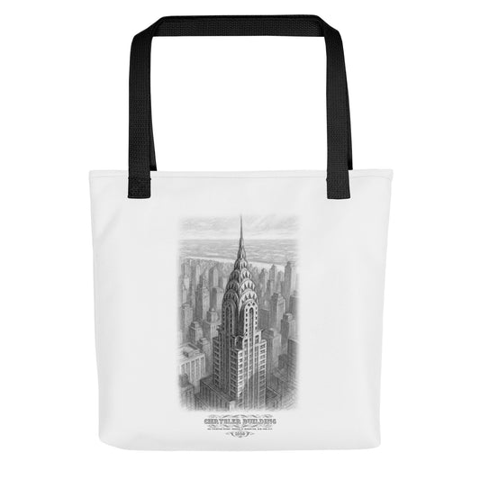 Chrysler Building Sketch Gift Set – Print, Pillow, and Tote Bundle by Rebelfy