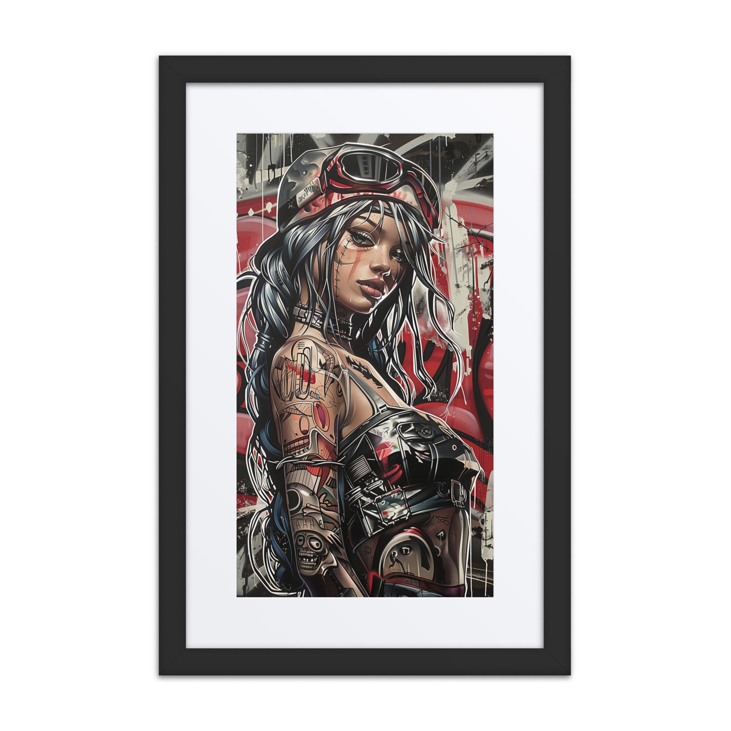 Cybernaut framed print of Scout, Operative No. 05 – a fast, lightweight recon operative with terrain-mapping gear and stealth tech in an urban war zone.