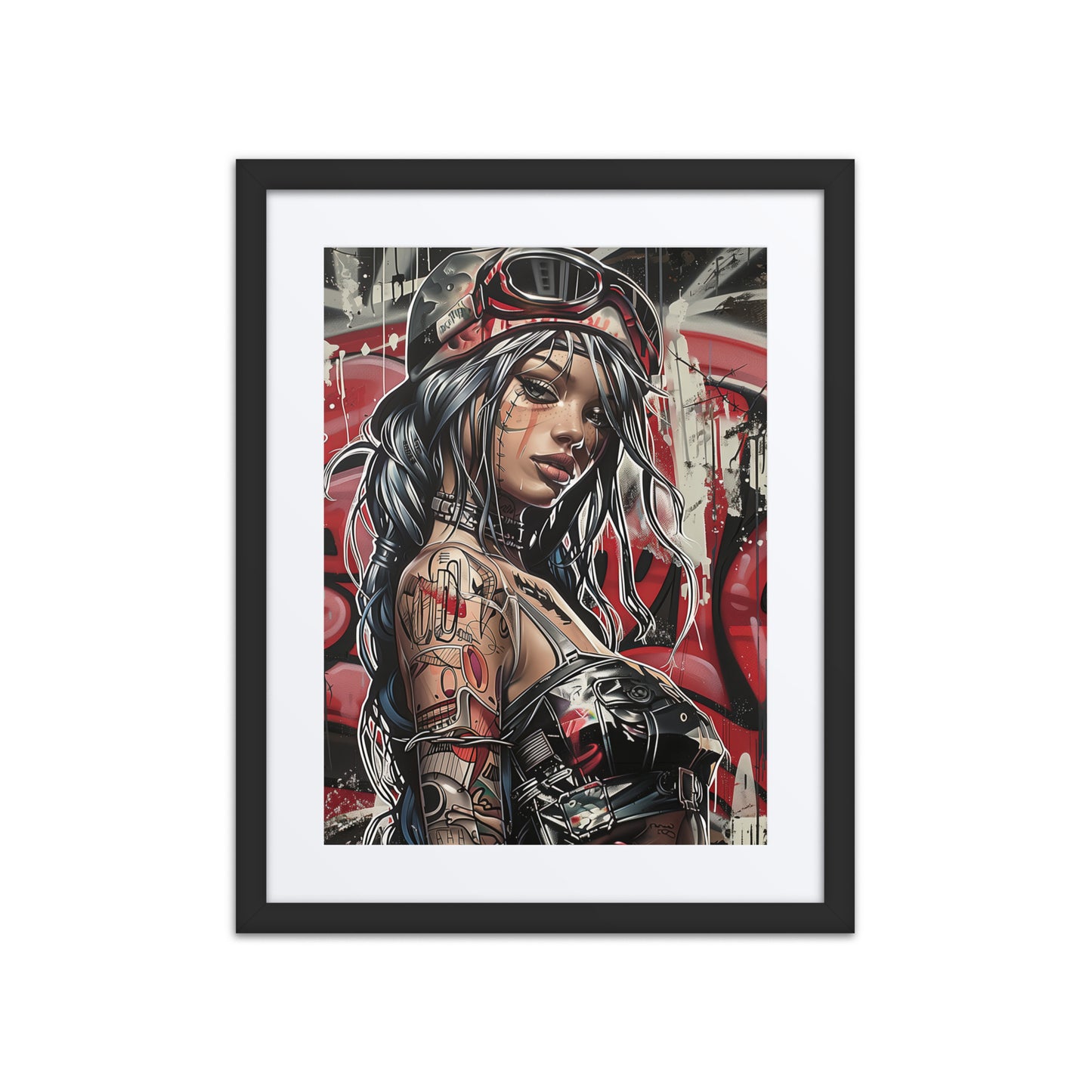 Cybernaut framed print of Scout, Operative No. 05 – a fast, lightweight recon operative with terrain-mapping gear and stealth tech in an urban war zone.