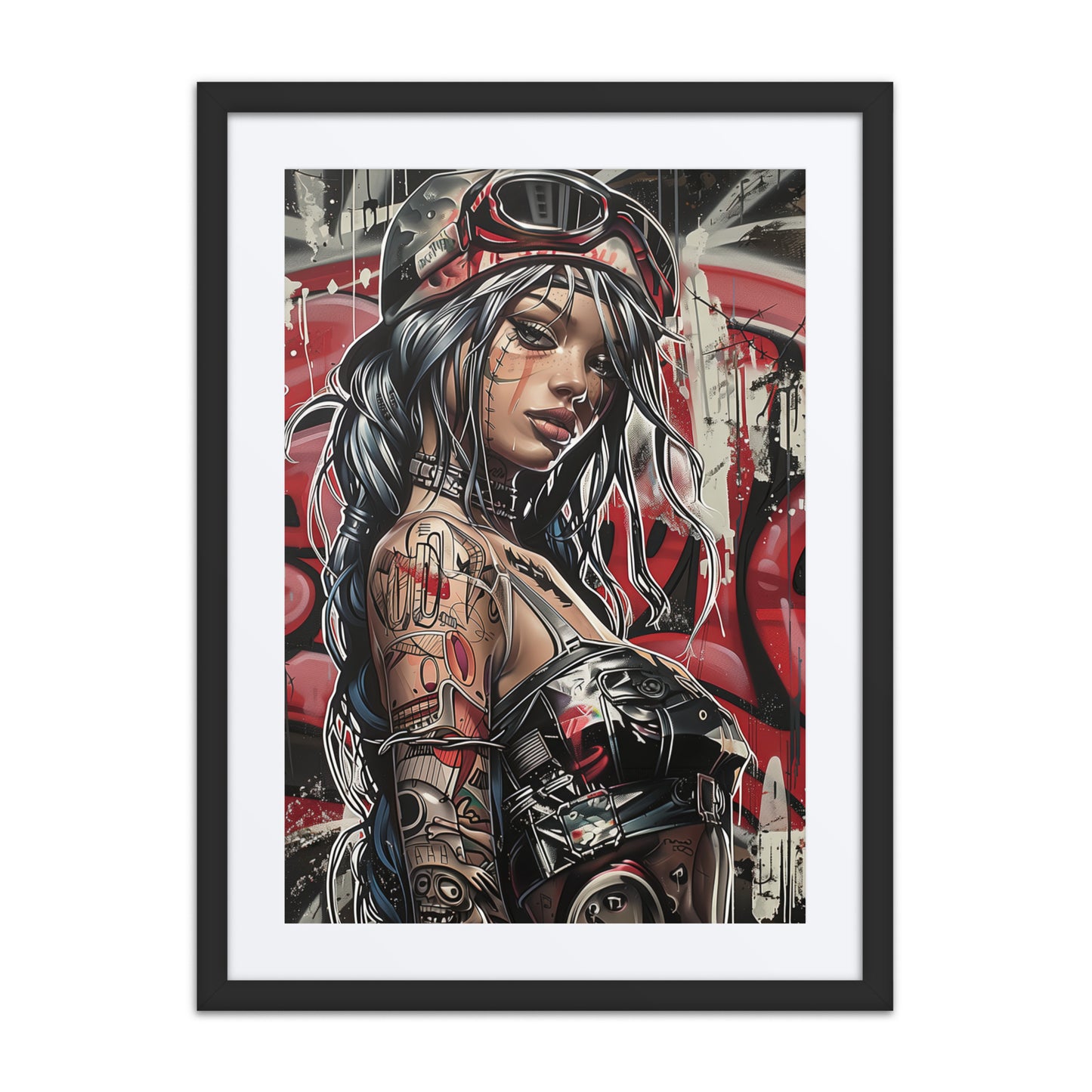 Cybernaut framed print of Scout, Operative No. 05 – a fast, lightweight recon operative with terrain-mapping gear and stealth tech in an urban war zone.