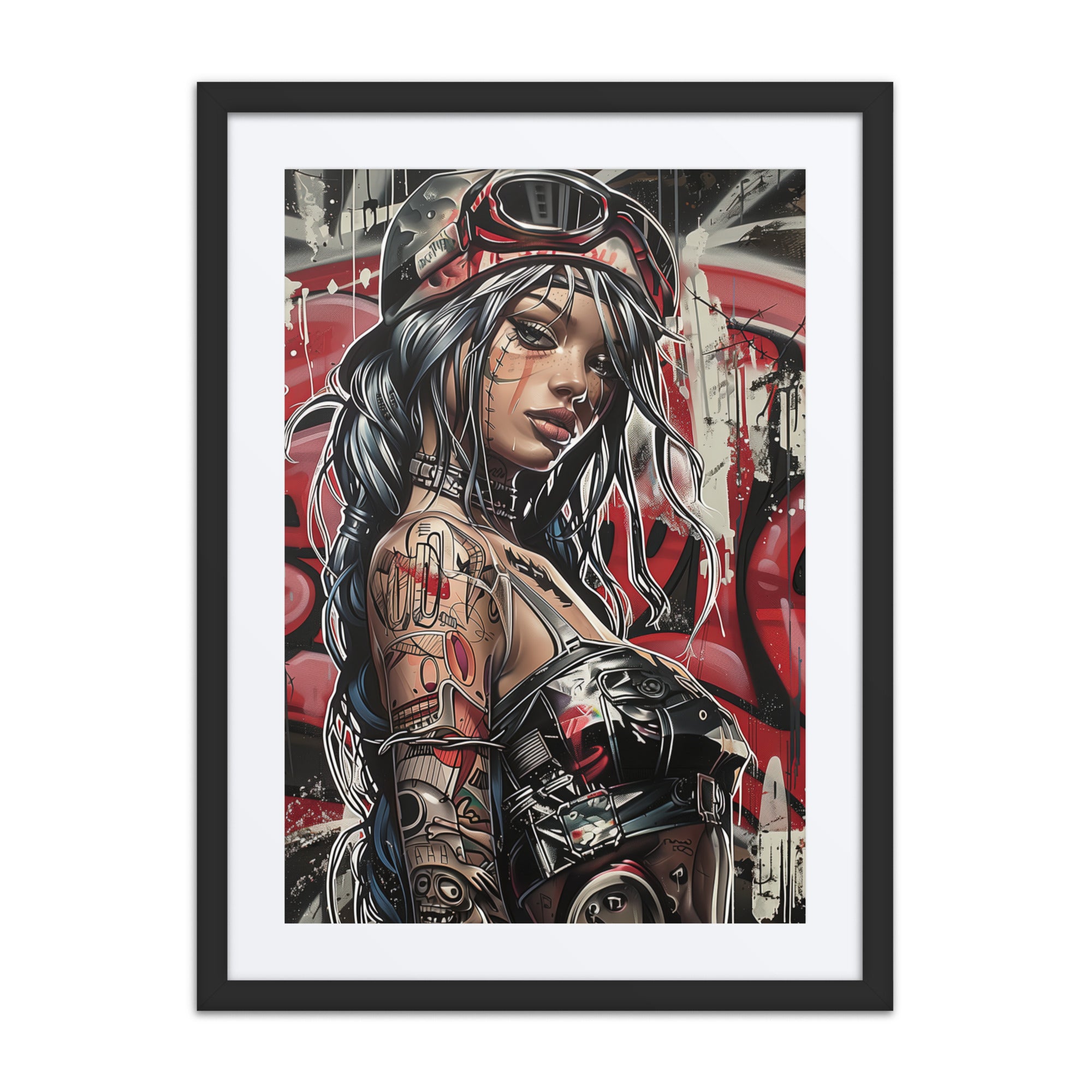 Cybernaut framed print of Scout, Operative No. 05 – a fast, lightweight recon operative with terrain-mapping gear and stealth tech in an urban war zone.