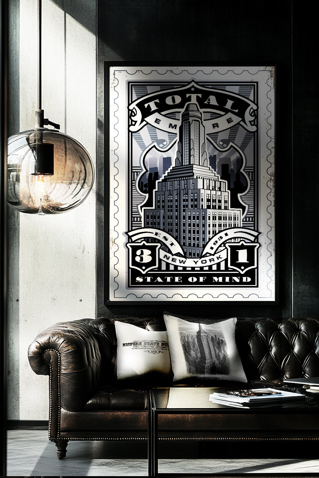 Empire State Building Sketch Gift Set – Print, Pillow, and Tote Bundle by Rebelfy