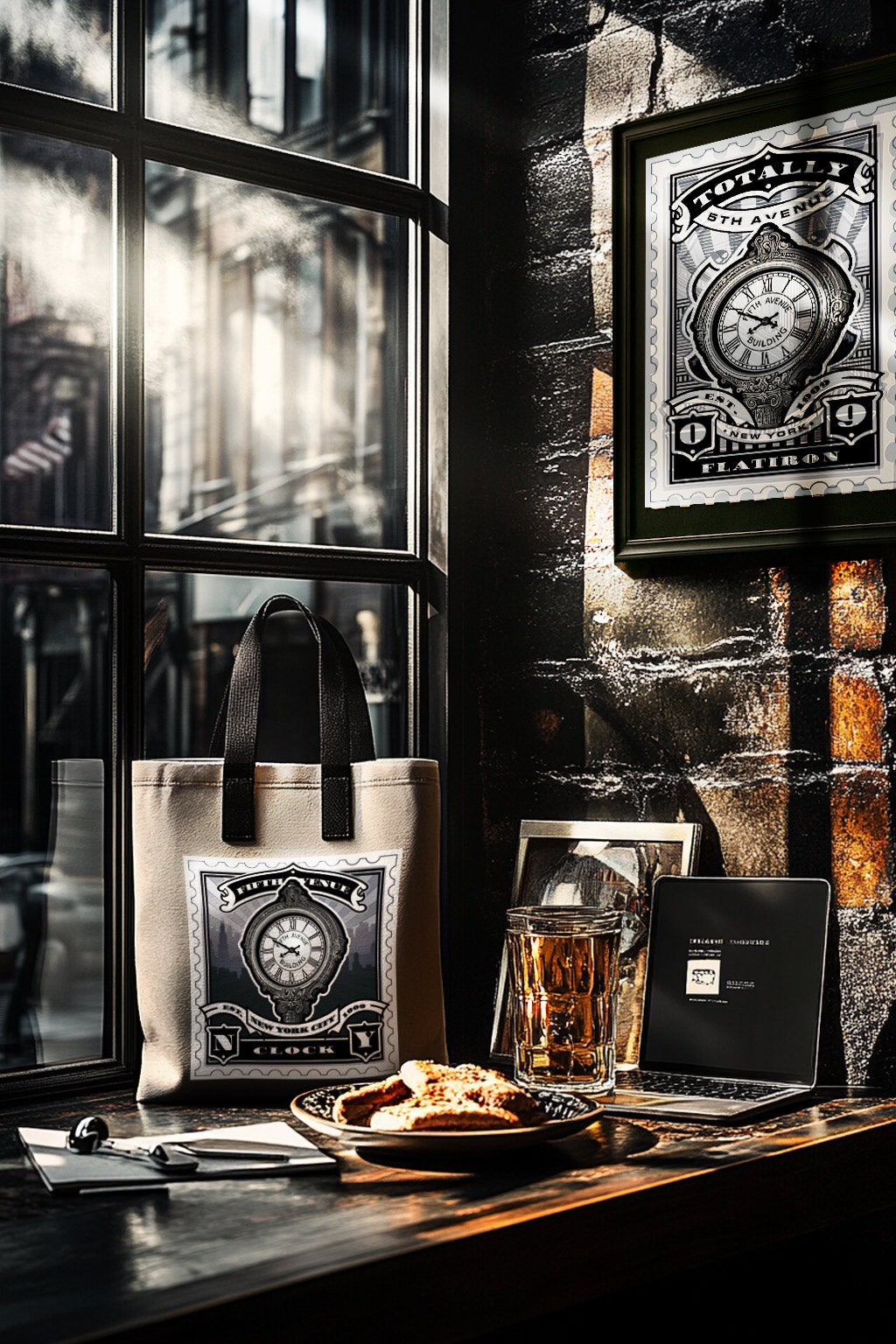 5th Avenue Clock Landmark Gift Set – Print, Pillow, and Tote Bundle by Rebelfy