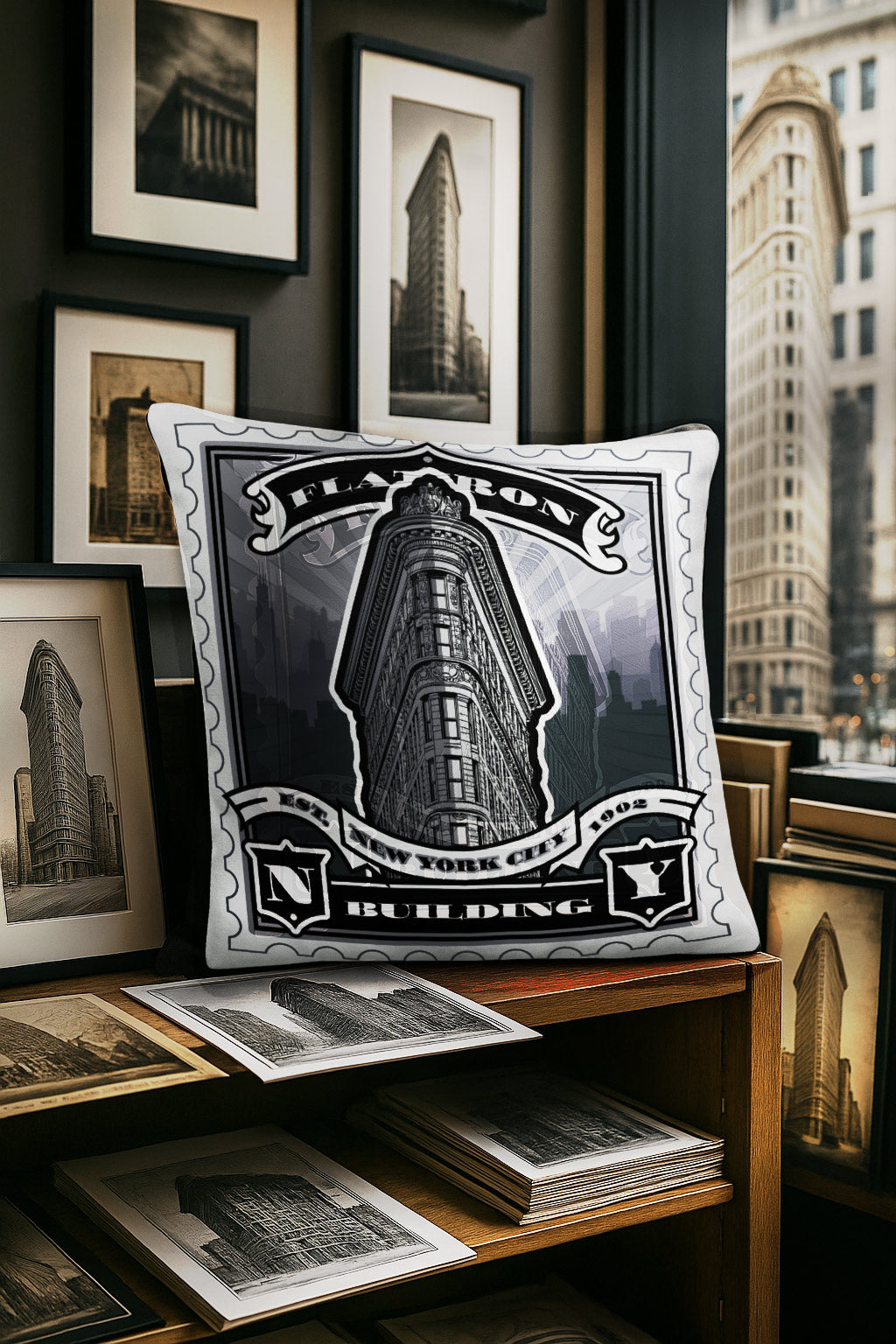 Flatiron Building Landmark Gift Set – Print, Pillow, and Tote Bundle by Rebelfy
