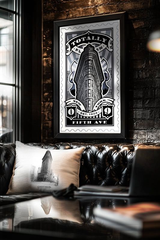 Flatiron Building Sketch Gift Set – Print, Pillow, and Tote Bundle by Rebelfy