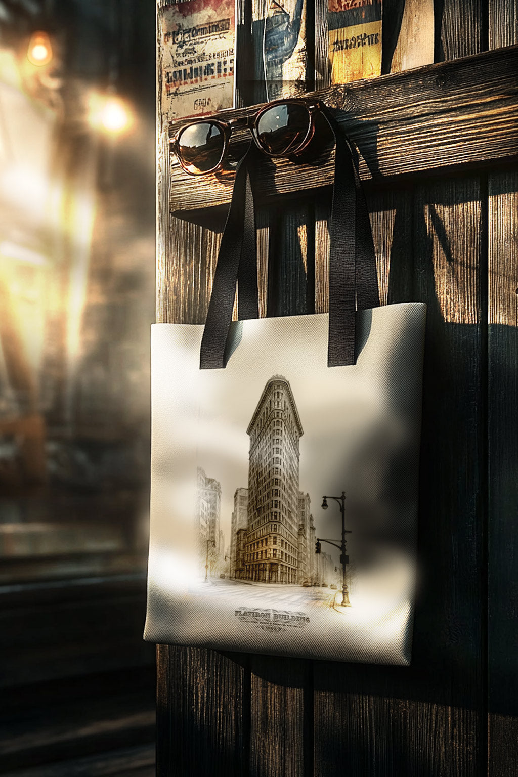 Flatiron Building Sketch Gift Set – Print, Pillow, and Tote Bundle by Rebelfy
