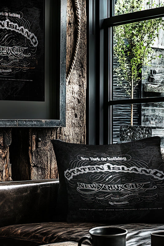 Staten Island Cartouche Holiday Bundle – Compact Set, Tote and Pillow Gift Set by Rebelfy