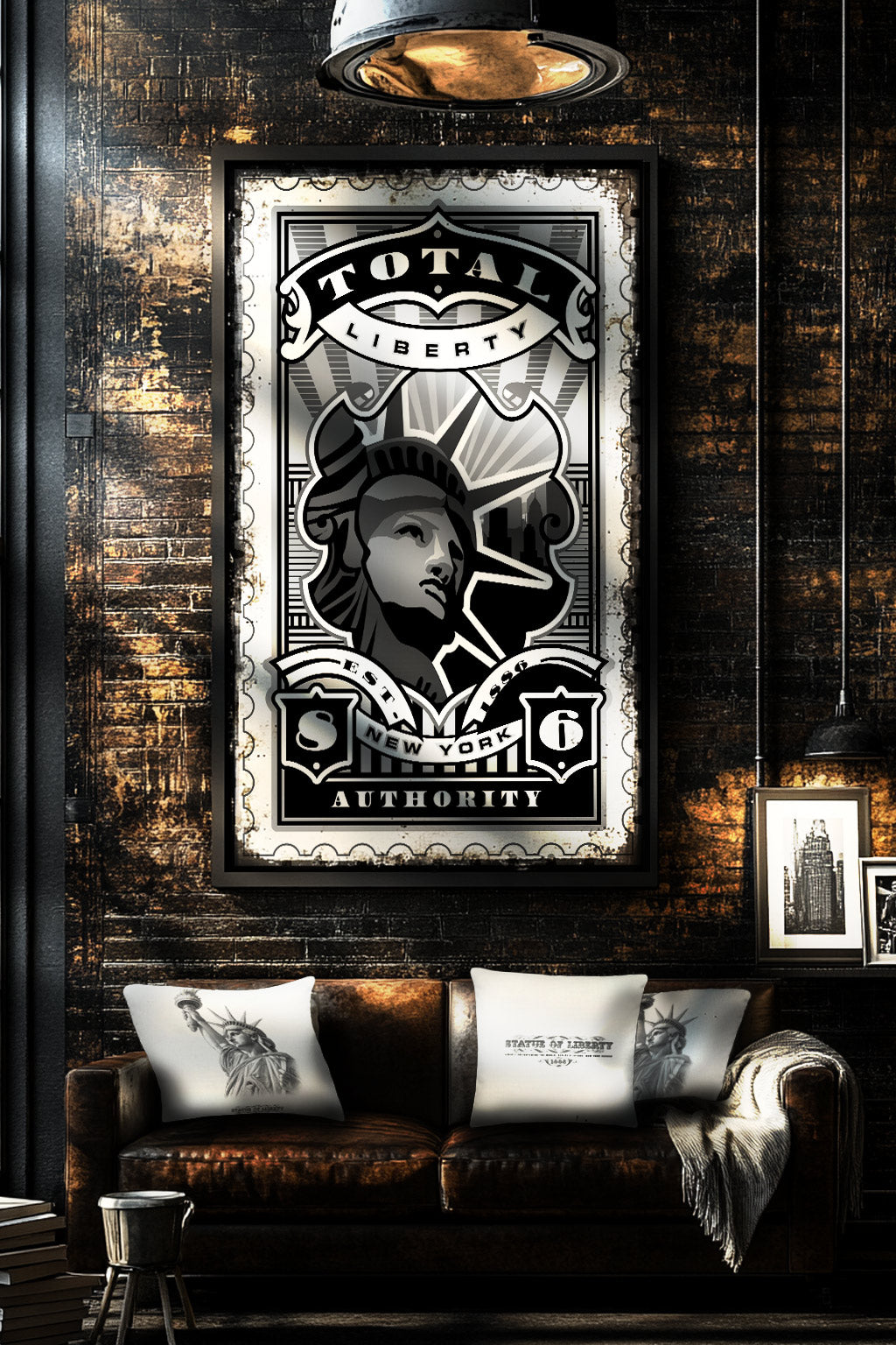 Statue of Liberty Sketch Gift Set – Print, Pillow, and Tote Bundle by Rebelfy